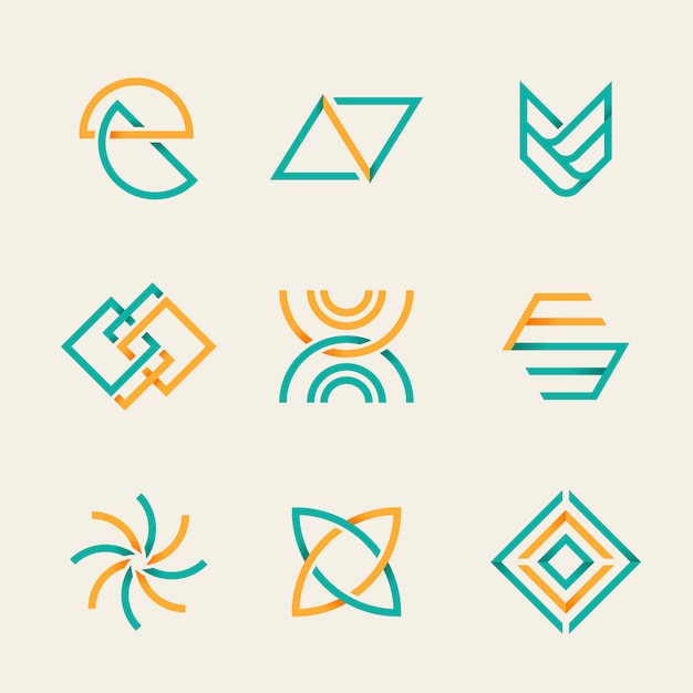 Free vector orange business logo set