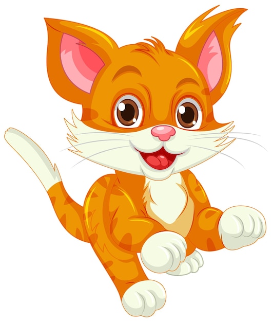 Free vector orange cat cartoon character