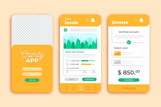 Orange charity smartphone app template