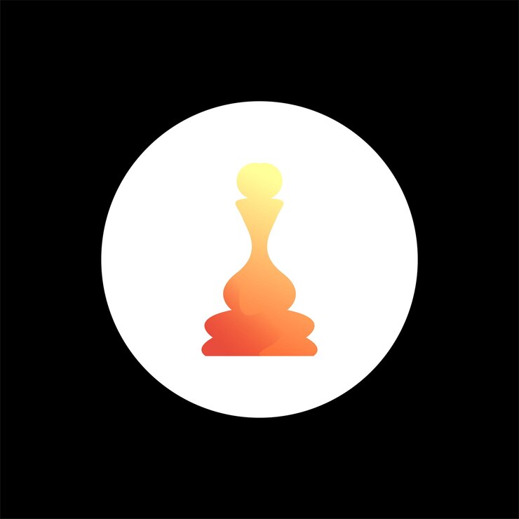 Free Vector an orange chess piece with the word chess on it