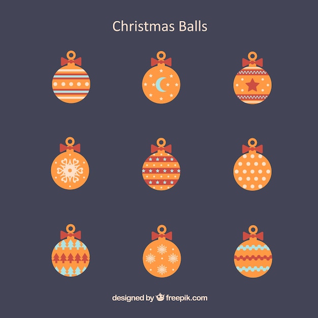 Free vector orange christmas balls