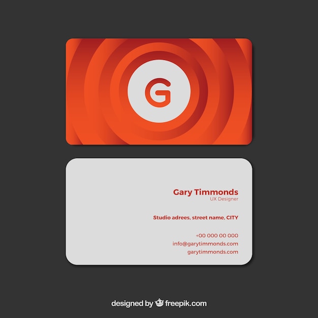 Free vector orange circles business card