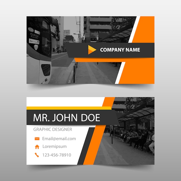 Orange corporate business card