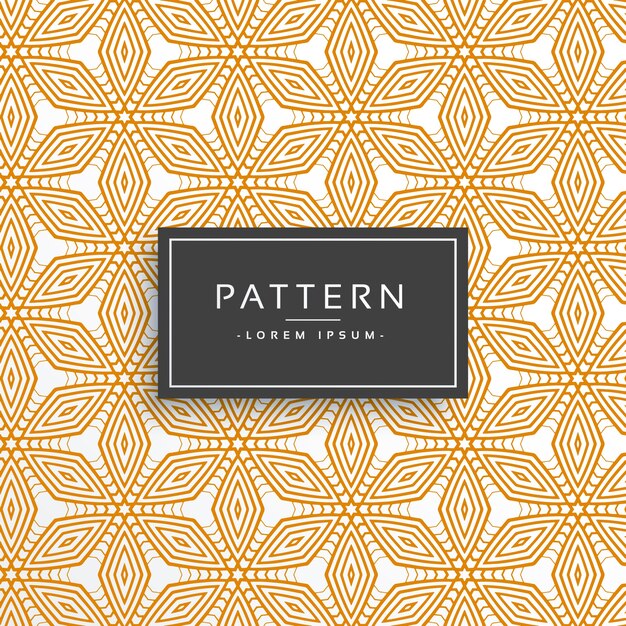 Orange decorative flower line pattern background