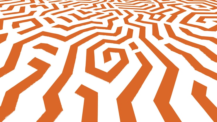 Free Vector orange dimensional maze