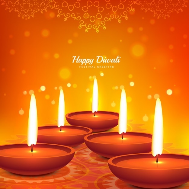 Orange diwali card