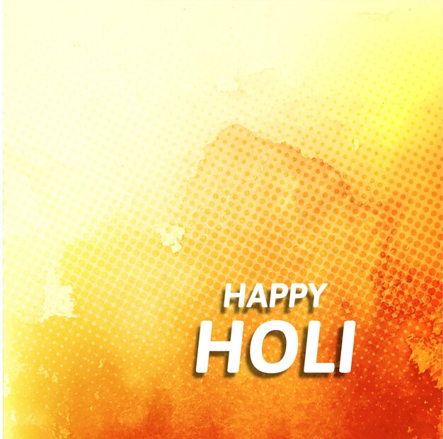 Orange dotted background with watercolors for holi festival
