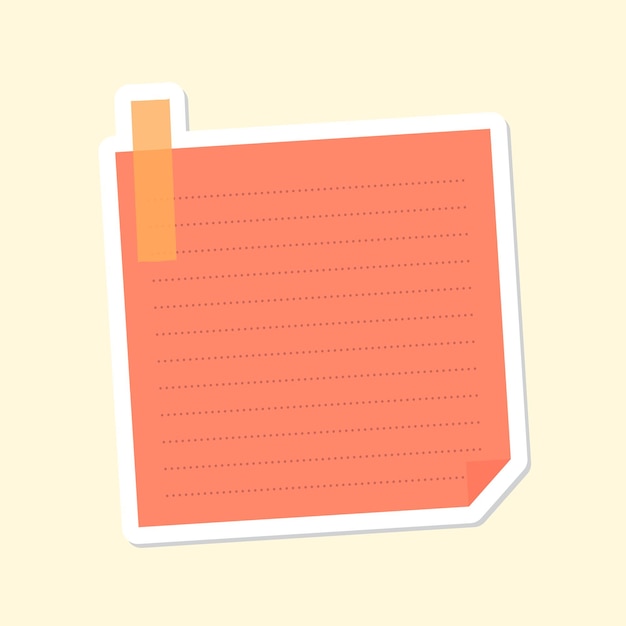 Free vector orange dotted notepaper journal sticker vector