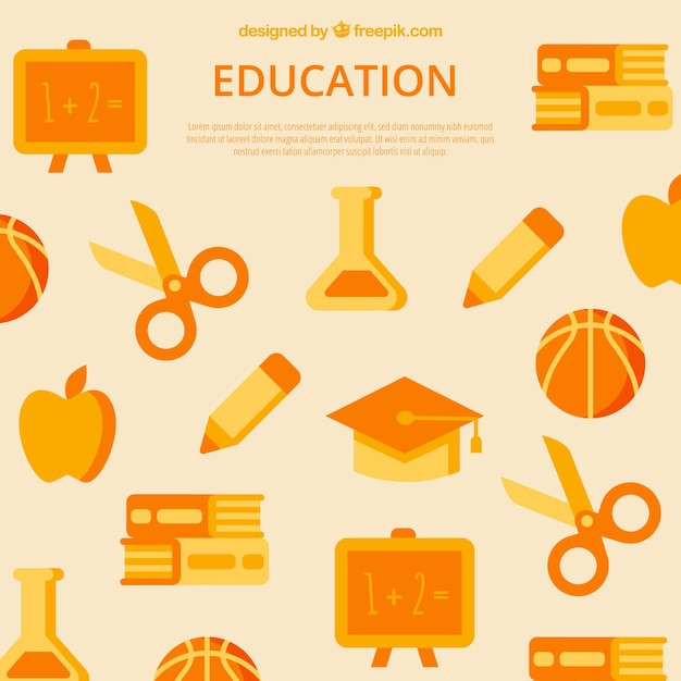 オレンジ色の教育要素の背景