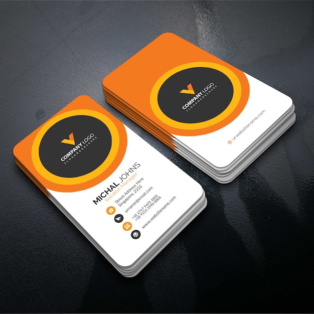 Free vector orange elegant corporate card