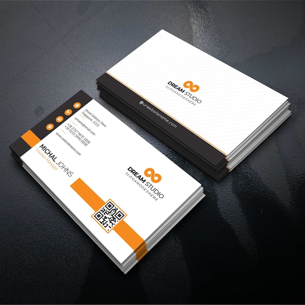 Orange elegant corporate card