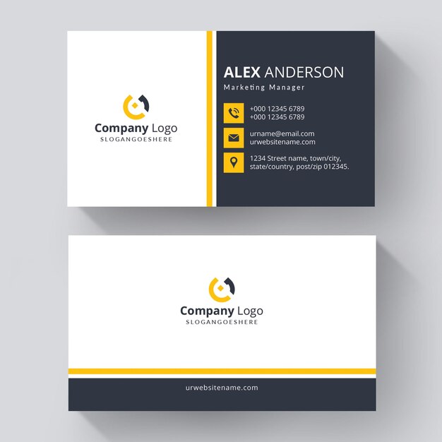 Orange elegant corporate card