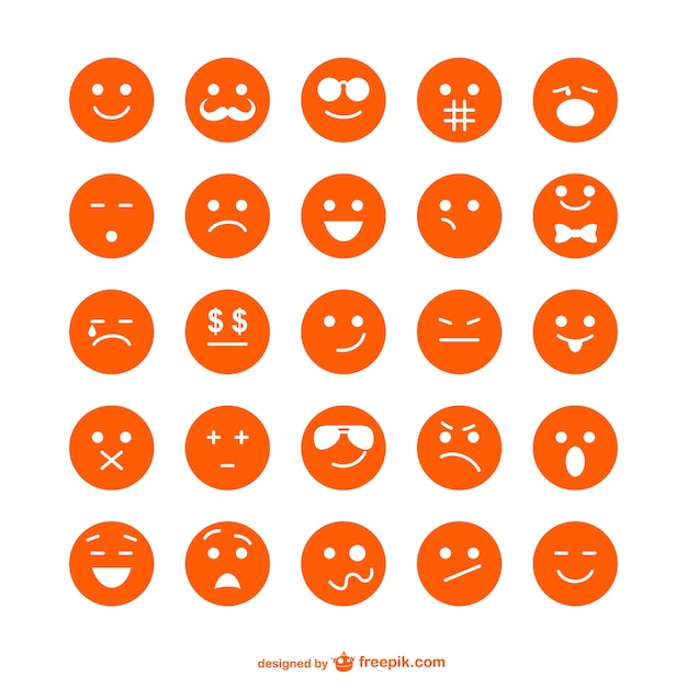 Orange emoticons collection