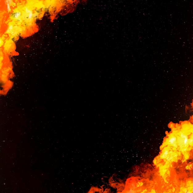 Бесплатное векторное изображение Оранжевый огонь горит векторной границей
