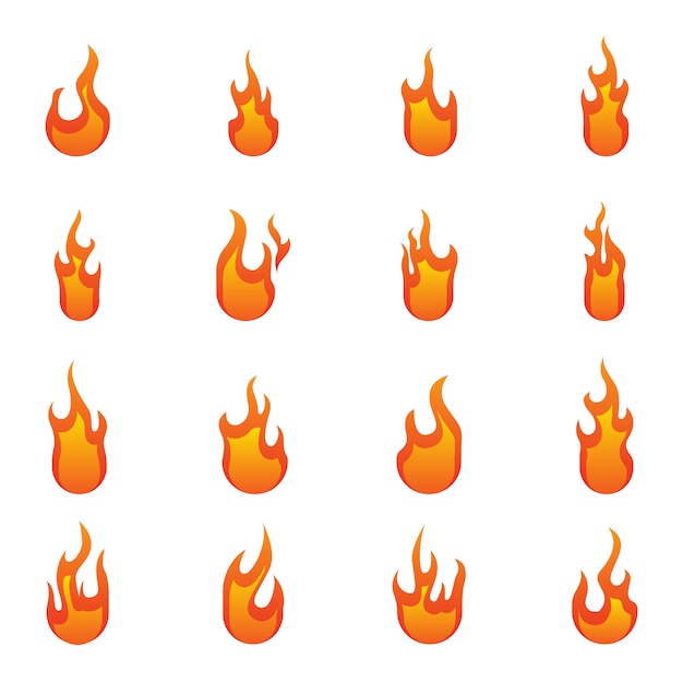 Free vector orange flames collection