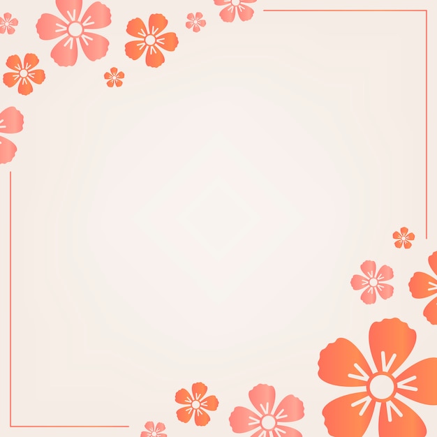 Бесплатное векторное изображение Оранжевая цветочная рамка
