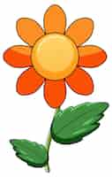 Free vector orange flower with green leaves