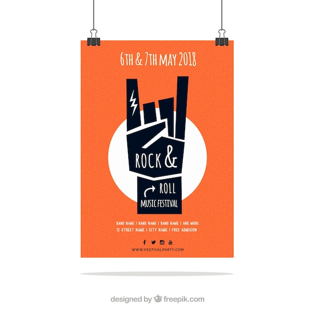 Orange flyer concept for music party – Vector Templates