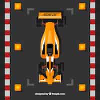 Vettore gratuito macchina da corsa arancione formula 1