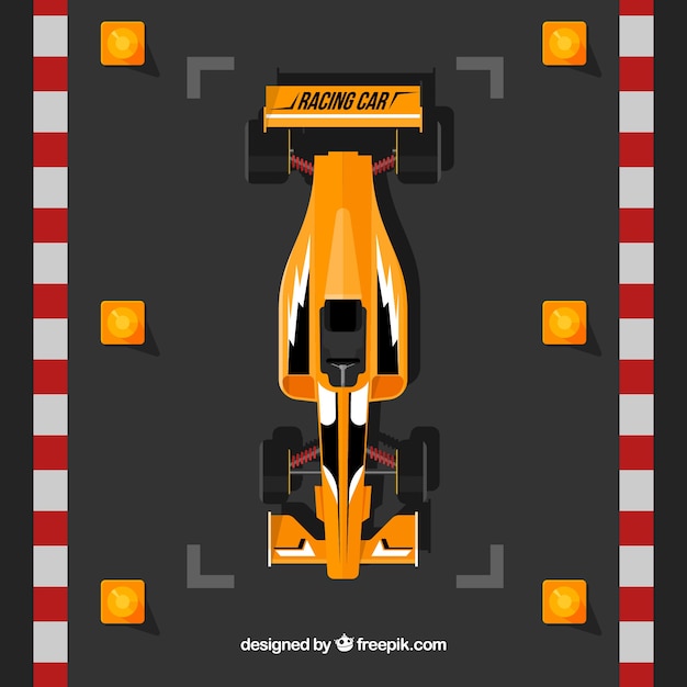 Оранжевая формула 1 гоночный автомобиль