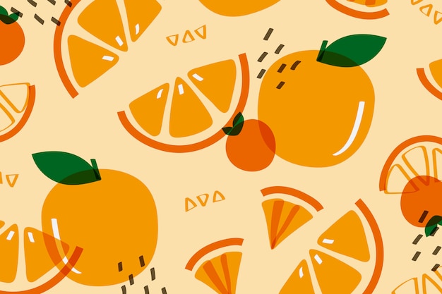 Free vector orange fruit memphis style