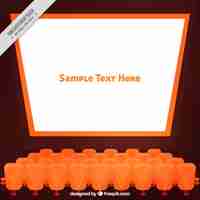 Free vector orange geometrical cinema screen with armchairs