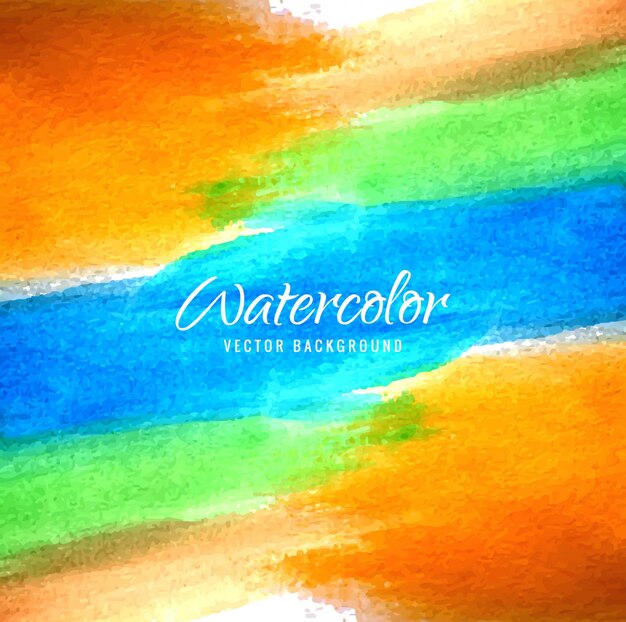 Orange, green and blue watercolor background