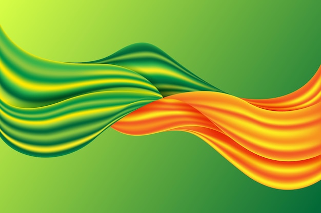 Free vector orange and green color flow background