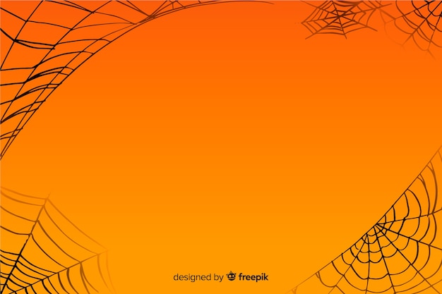 Free vector orange halloween cobweb background