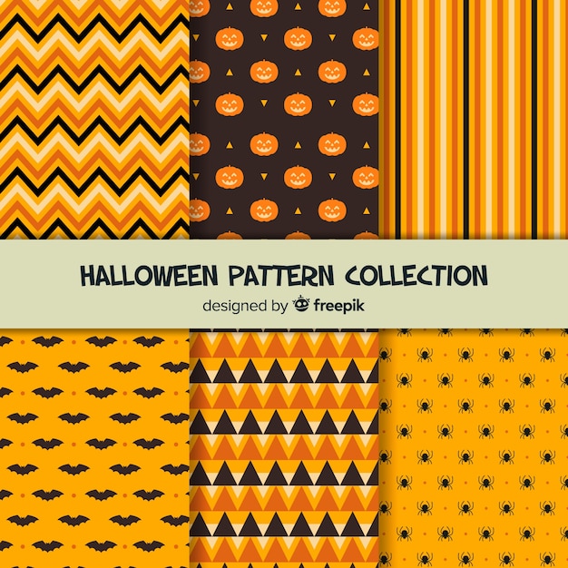 Free vector orange halloween pattern pack