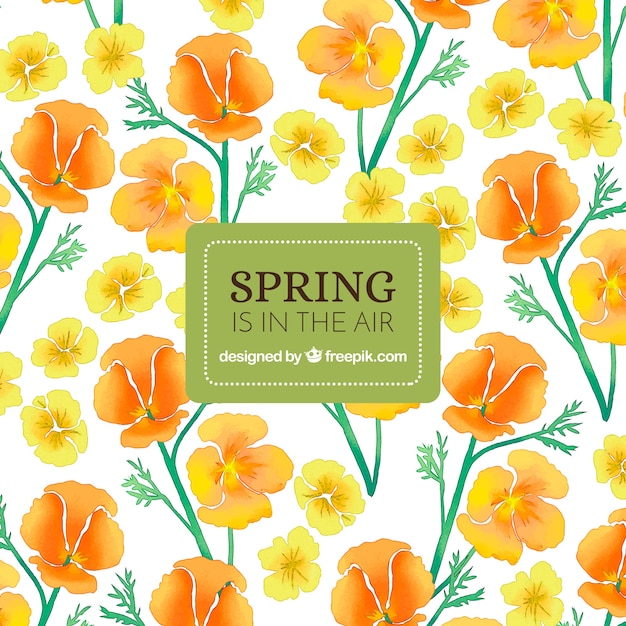 Free vector orange hand drawn spring background