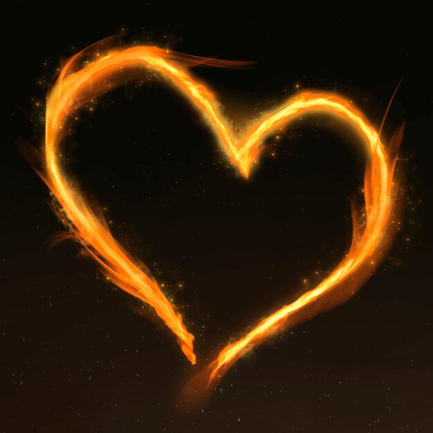 Orange heart fire frame