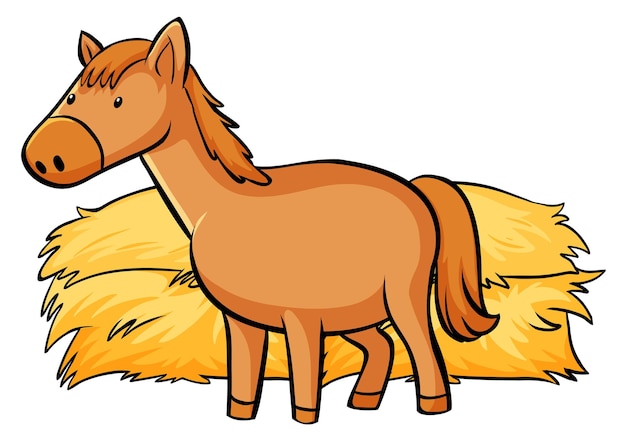 Orange horse on white background