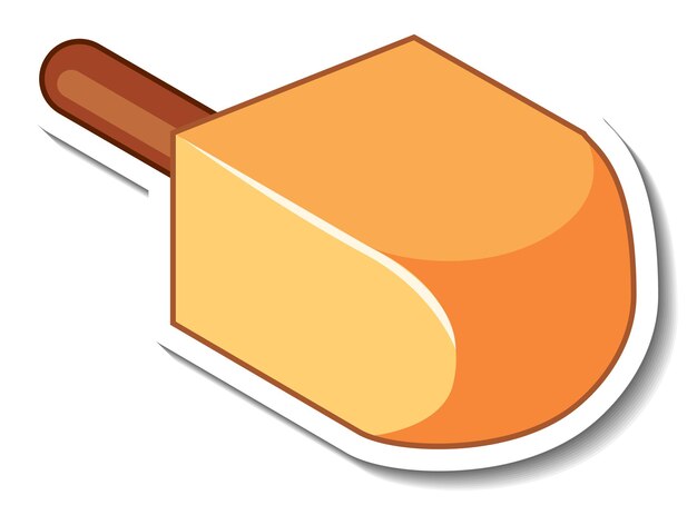 Free vector orange ice cream stick cartoon sticker