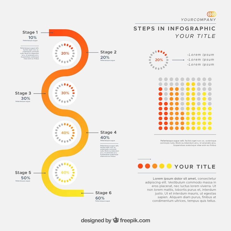 Free Vector orange infographics with gradient effect