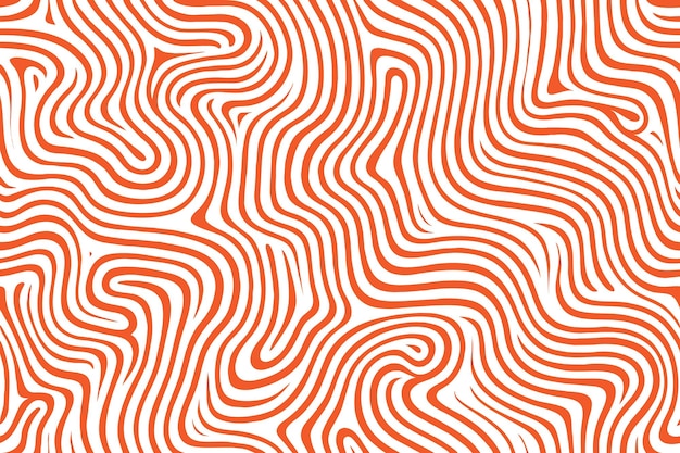 Free vector orange irregular organic lines seamless pattern on white background