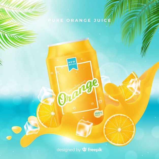 Апельсиновый сок рекламный фон