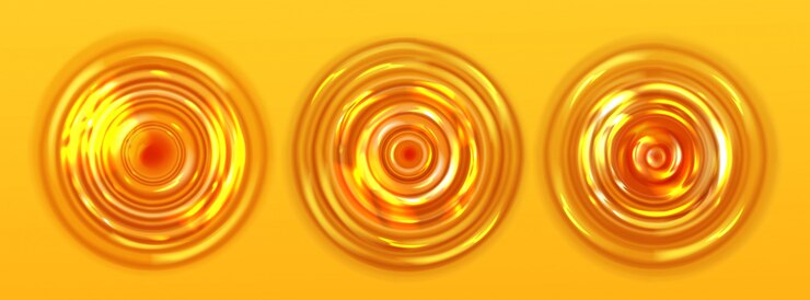 Free Vector orange juice or beer ripple top view, wavy texture