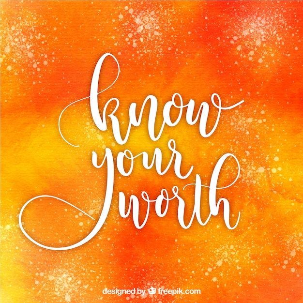 Free vector orange lettering and quote concept