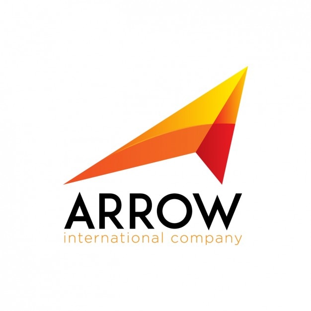 Orange logo in arrow shape
