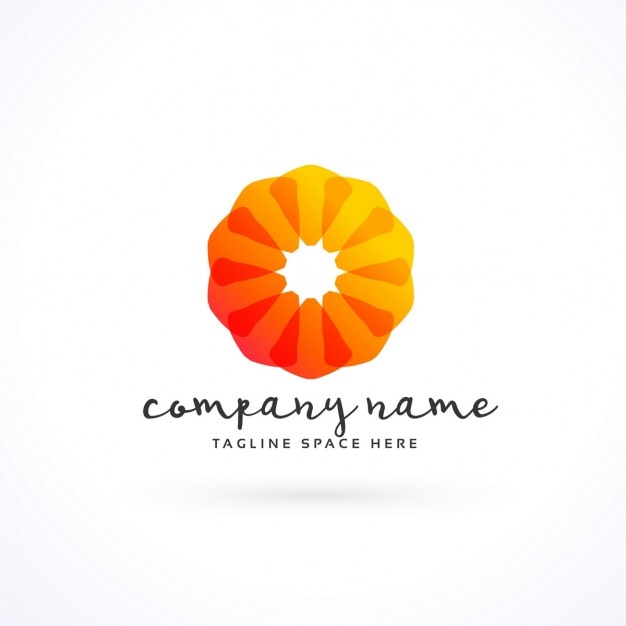 Free vector orange logo with circular shape