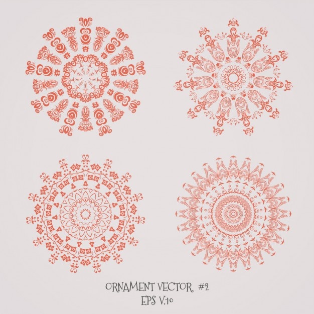 Free Vector orange mandala set