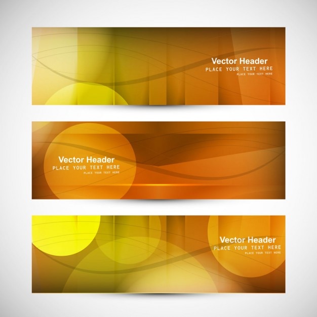 Free vector orange modern headers collection