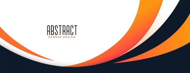 Free vector orange modern wave style wide banner design