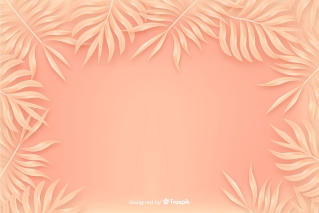 Free vector orange monochrome background with leaves