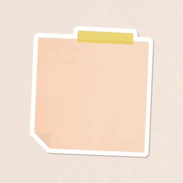 Orange notepaper journal sticker vector