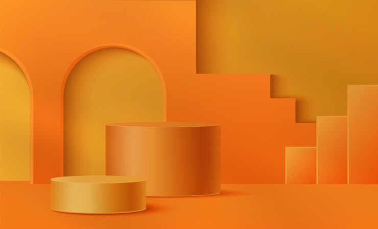 Free Vector orange podium setup