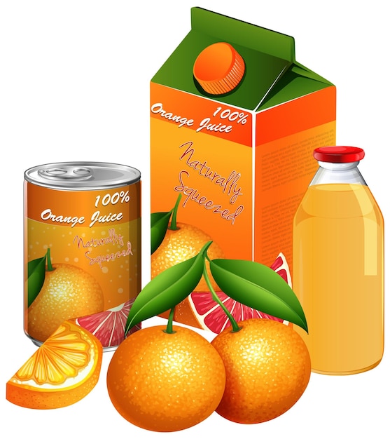 Free vector orange products set on white background