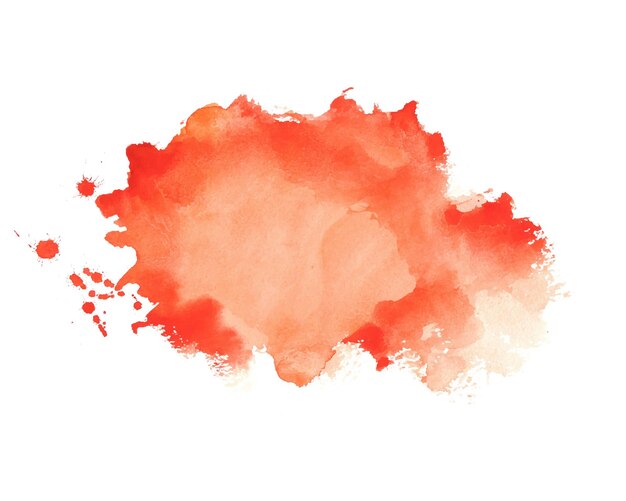 Orange red color hand painted watercolor texture background