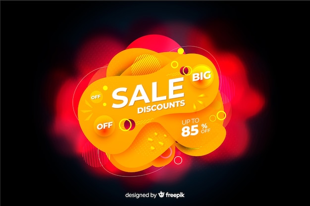 Orange sales background with fluid effect